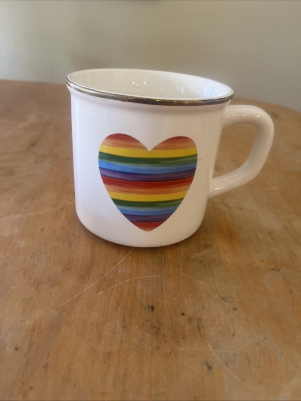 Pottery Barn The Trevor Project RAINBOW HEART mug